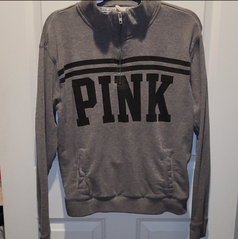 2 PINK/VS QUARTER ZIP PULLOVERS
